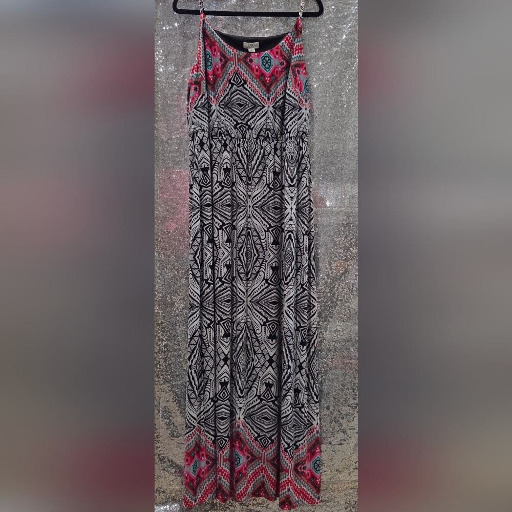 Cato Black and White Tribal Maxi Skirt